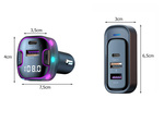 Bluetooth coche transmisor fm 3x usb tipo c adaptador cargador