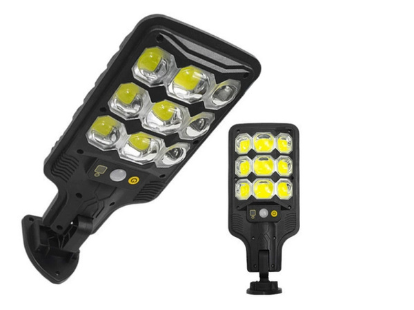 Venkovní solární pouliční lampa cob se senzorem pohybu a soumraku + dálkové ovládání