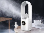 Stolpec ventilatorja brez lopatic tiho stoji vlažilnik zraka