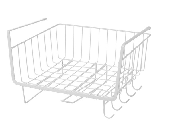 Metal basket under cabinet top 5 hooks paper holder