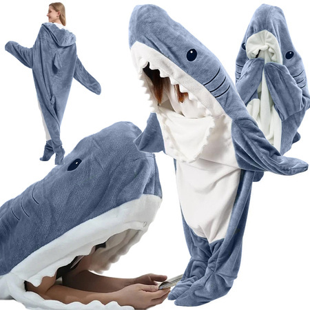 Shark blanket pyjamas sleepwear costume warm winter hoodie thick m