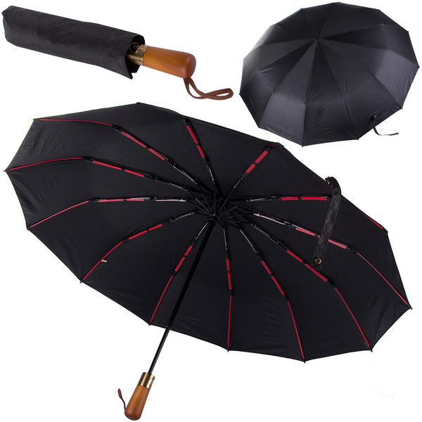 Regenschirm klappschirm automatisch schwarz unisex elegant gross dezent