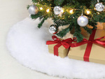 Christmas tree mat white furry 90 cm round