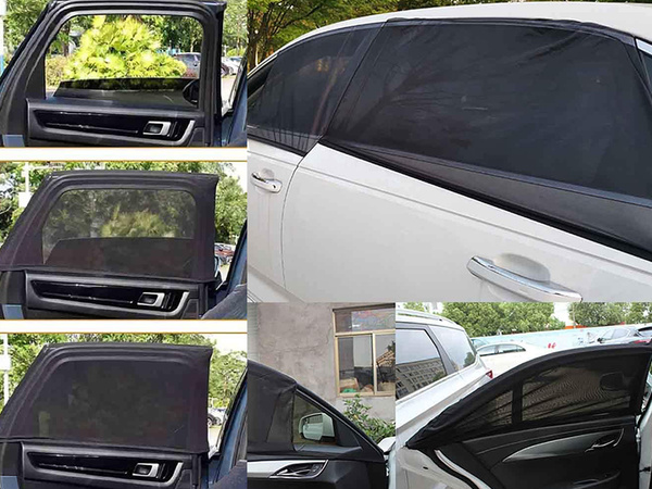 Moustiquaire de vitre arrière pour voiture noir 2pcs