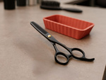 Tijeras de peluquería profesionales para desbaste, 17 cm, negras, texturizantes