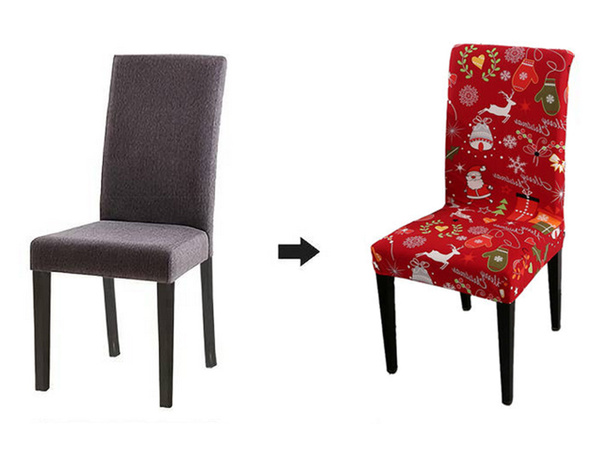 Housse de chaise de noël élastique universel décoratif michael