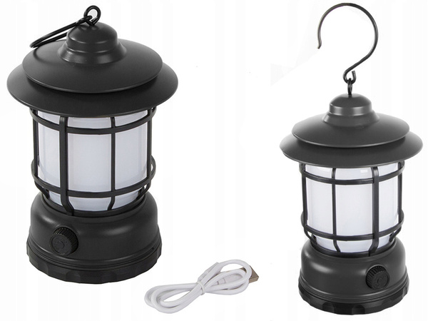 Lampe de camping rechargeable led usb torche touristique à crochet