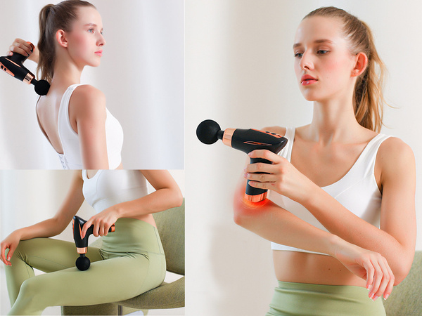 Masažna pištola za masažo hrbta vibracijska pištola za telo komplet 6 nastavkov