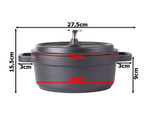 Casserole plateau de cuisson couvercle 2.2l induction aluminium