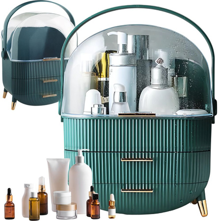 Organisateur de cosmétiques avec tiroirs spacieux grande poignée élégant