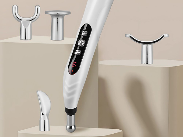 Stylo masseur d'acupuncture électrostimulateur 5 pointes set lcd