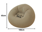 Inflatable seat pouffe velour chair light soft comfortable relaxation