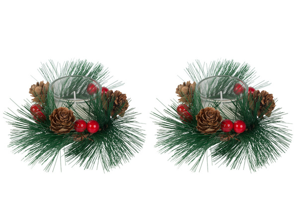 Dekorative kerzen im glas kerzen kranz set für weihnachten 2 stück