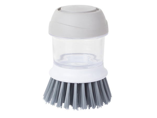 Scrub brush kitchen dishwasher liquid dispenser scrub stand