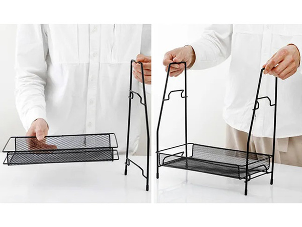 Bucătărie raft bucătărie organizator în picioare două niveluri loft spice rack