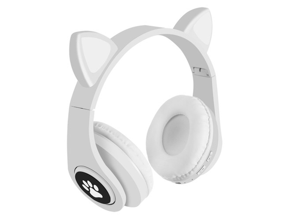 Bezvadu austiņas bluetooth radio fm mp3 kaķu ausis vadīja apgaismojumu