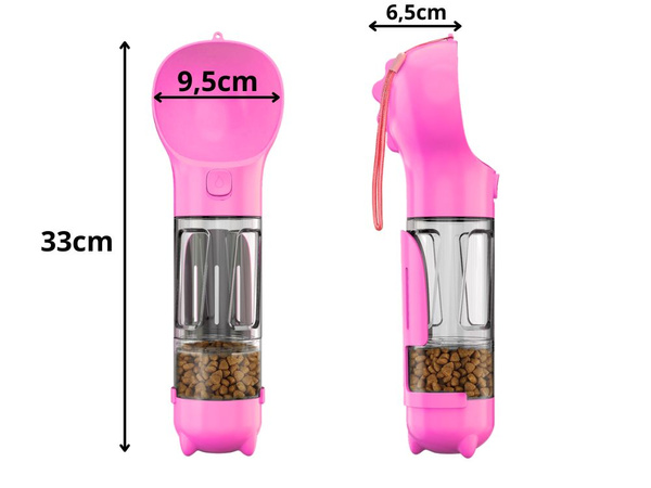 Flasche futterspender tränkebecken für hunde und katzen schüssel mit beutelspender 300 ml