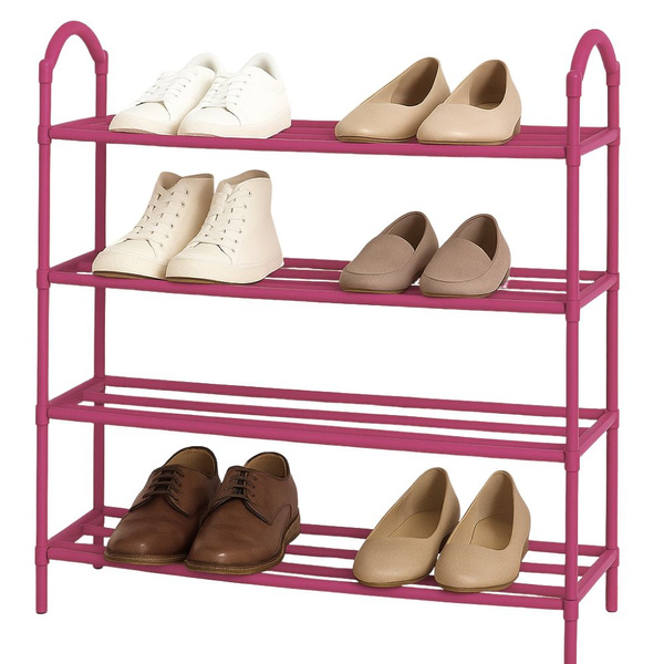Raft pentru pantofi organizator pentru pantofi dulap stivuibil roz raft cu 4 niveluri mare