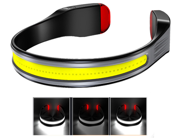 Head torch cob headband forehead 2in1