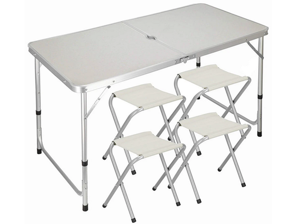 Folding camping table tourist table set with 4 chairs garden table
