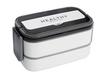 Snack box s compartments two-tier container xxl cutlery lunchbox 1400ml