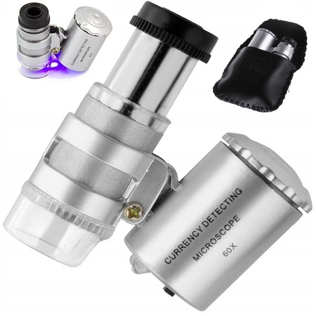 Loupe de bijoutier microscope 60x led uv professionnel