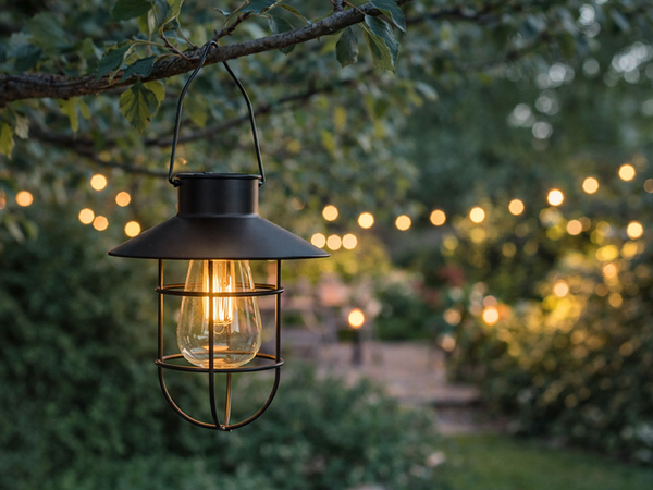 SOLAR HANGING LAMP WITH TWILIGHT SENSOR, WATERPROOF, VINTAGE GARDEN