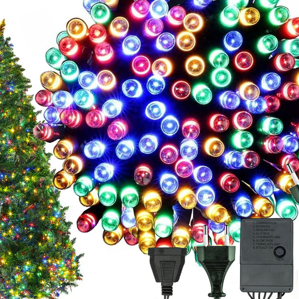 Innen weihnachtsbaum lichter mehrfarbig 200 led beleuchtung 8 programme