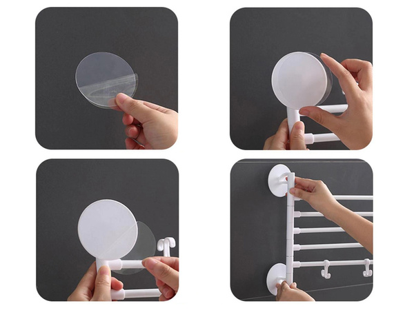 Porte-serviettes de salle de bain pivotant 4 bras