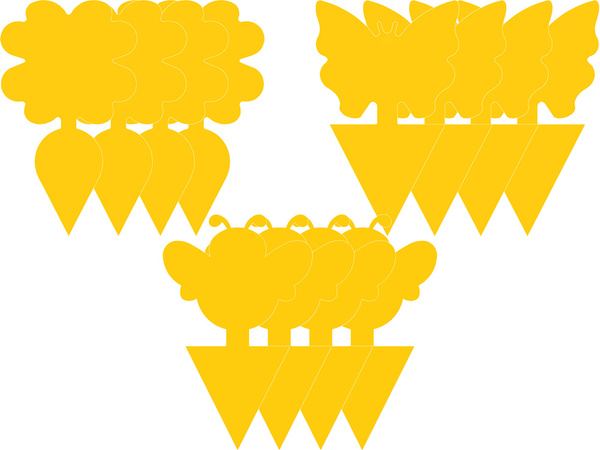 Žlté nálepky na kvetináče žltá lepkavá na šupinatý hmyz ovocné mušky 12 ks