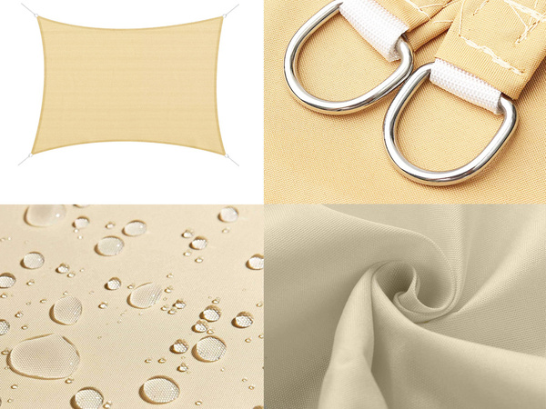 Sunshade téglalap alakú kerti vízálló vitorla 4x3m napellenző