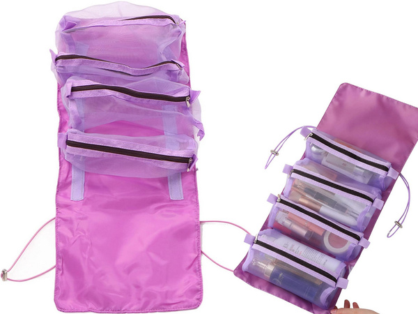 TOILETRIES TRAVEL ROLL FUNCTIONAL 4 IN 1 ZIPPER FOR COSMETICS