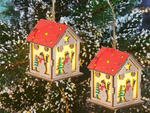 Wooden hanging lantern christmas tree lighting christmas decoration snowman