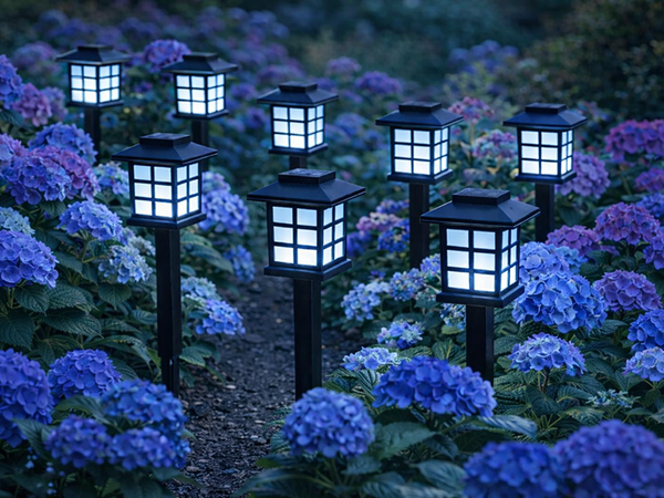 6 LAMPES SOLAIRES DE JARDIN À LED AVEC CAPTEUR CRÉPUSCULAIRE ET PIQUET POUR TERRASSE OU BALCON