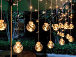 Lichter vorhang festliche girlande kugel dekoration 138 led warm farbe ip44