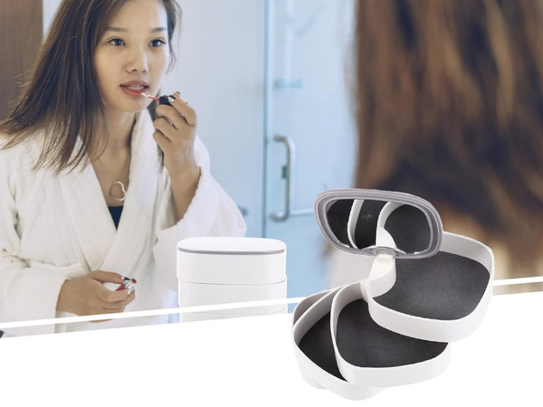 Sicriu cosmetice organizator bijuterii caz cu oglindă 4 niveluri