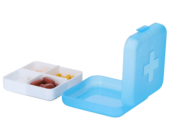 Boîte à médicaments boîte à suppléments comprimés voyage 4 compartiments