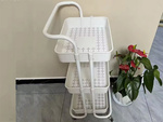 Estante de baño, armario de cocina, estantería móvil con ruedas, 3 niveles, blanco