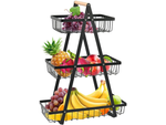 Estante de cocina altillo organizador de cocina de tres pisos con cesta