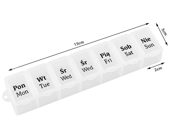 Gyógyszeres tartály heti gyógyszeres kazetta kiegészítő szervező 7 napra