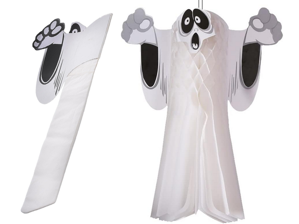 Obesek iz papirja za duhove halloween duh 3d zložen papirni okrasek