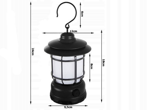 Lampe de camping rechargeable led usb torche touristique à crochet