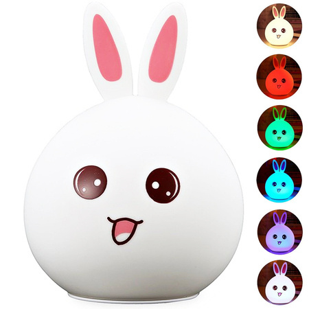 Children's led night light rabbit rgb touch