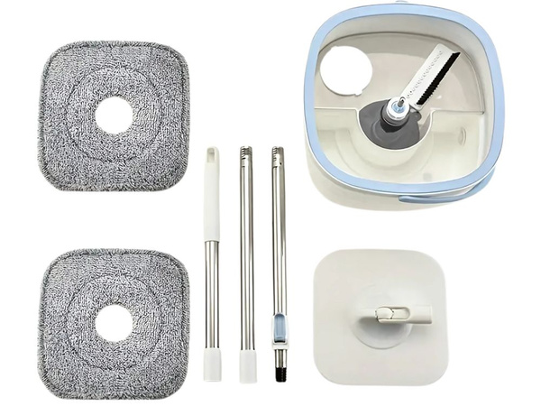 Mop rotatif 360° avec arrosage turbo pack arrosage rotatif 2 x microfibra