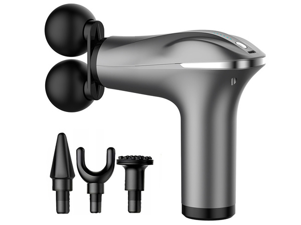 Pistolet do masażu pleców ciała nóg masażer mocny massage gun 4 końcówki