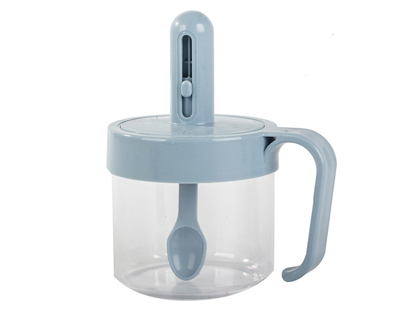 Kitchen spice container with food spoon cup with ear lock