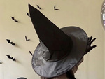 Čarodejnícky klobúk halloween kostým čarodejnice čierny