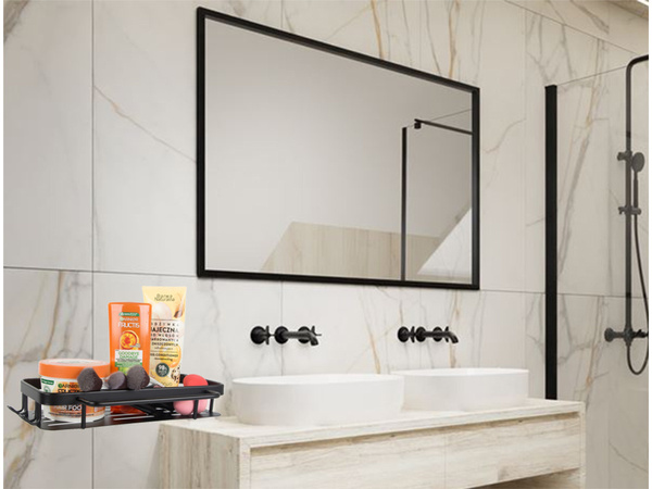 Estanteria baño percha baño cocina colgante metal negro