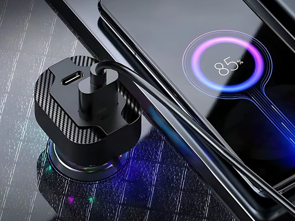 Fast car charger usb-c 30w and usb-a 15w for cigarette lighter socket