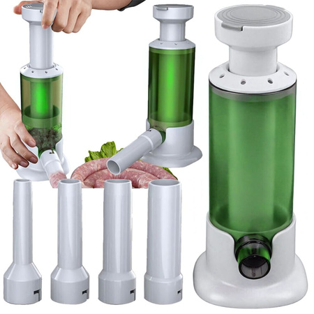 Hand sausage stuffer with 4 tips vertical spritzer machine